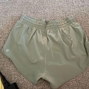 Lululemon Hotty Hot High Waisted 2.5” Shorts in light army green